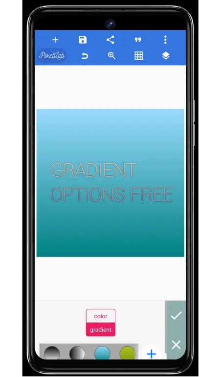 Pixellab Mod Apk Screenshot - Gradient Options Free