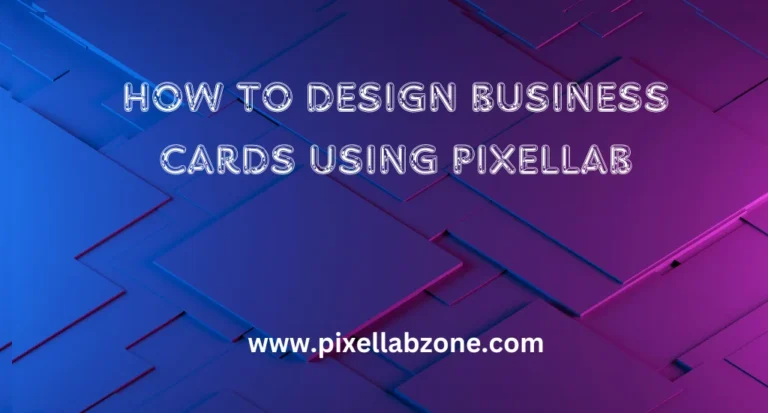 Professional business card design using PixelLab app on a smartphone
