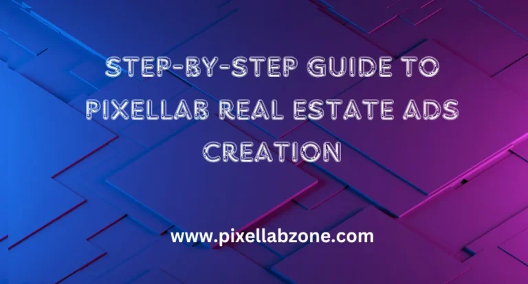 PixelLab real estate ads sample with property photo, bold heading, brand colors and clear CTA button